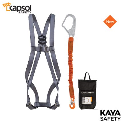 ست هارنس برند راک ROCK مدل RH-1 و لنیارد تک قلاب فنری برند کایا سیفتی KAYA SAFETY مدل EL-1