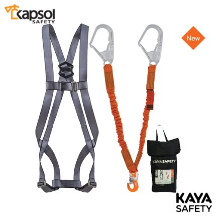 ست هارنس برند راک ROCK مدل RH-1 و لنیارد دو قلاب فنری برند کایا سیفتی KAYA SAFETY مدل EL-3