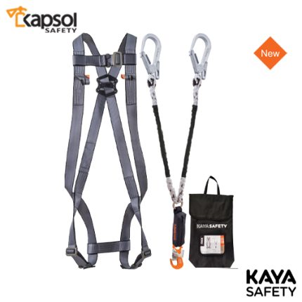 ست هارنس برند راک ROCK مدل RH-2 و لنیارد دو قلاب برند کایا سیفتی KAYA SAFETY مدل E-3 T